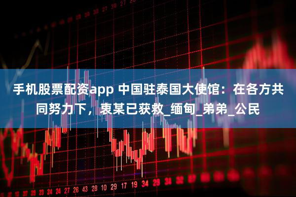 手机股票配资app 中国驻泰国大使馆：在各方共同努力下，衷某已获救_缅甸_弟弟_公民